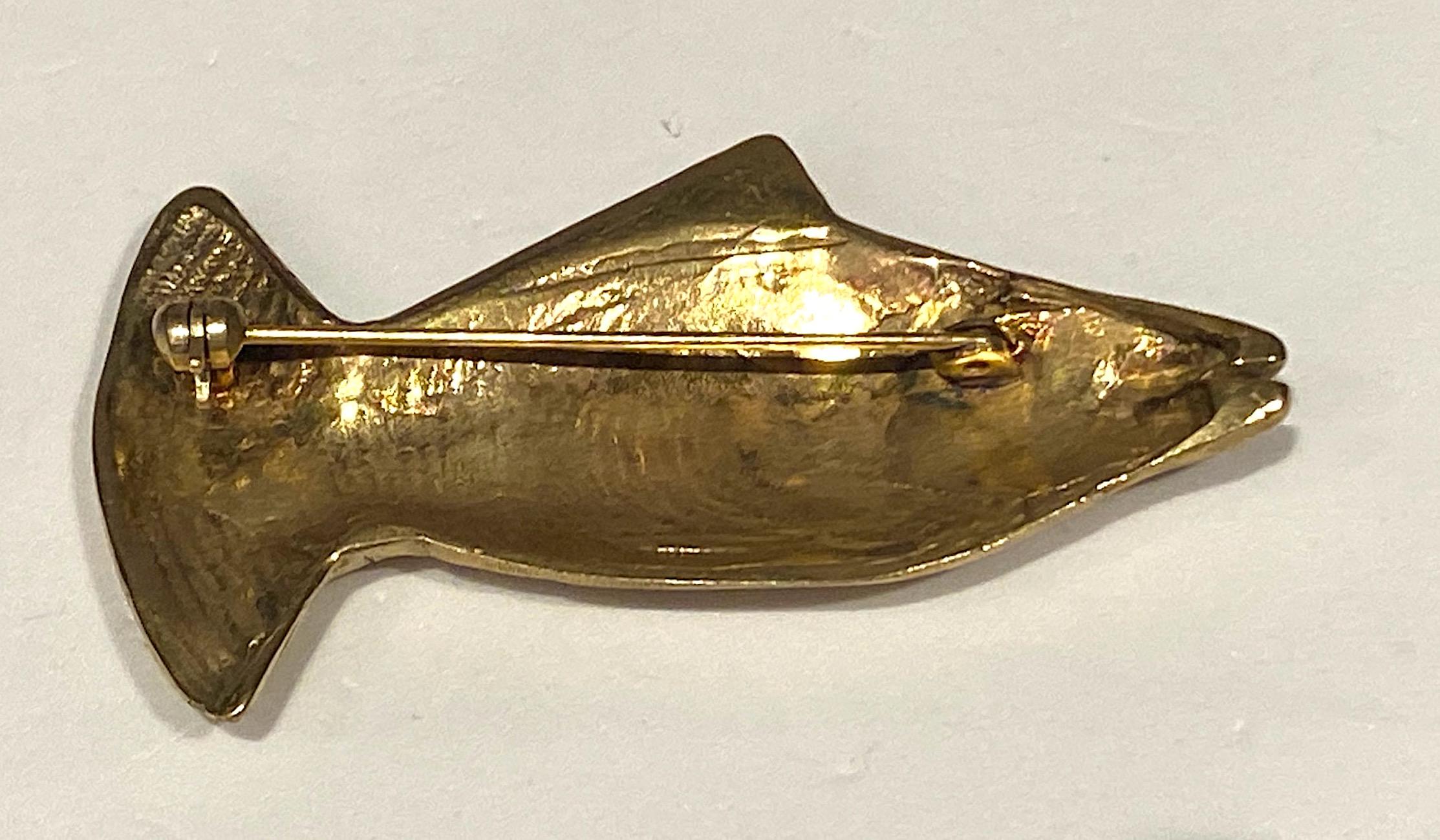 Elisabeth Riveiro, Paris Bronze Fish Brooch 2