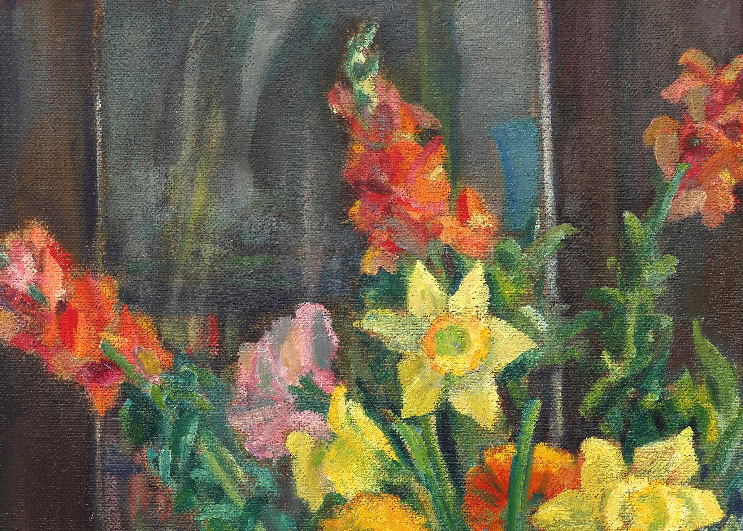 Flower Arrangement, Still Life Painting with Daffodils, Tulips and Snapdragons 1