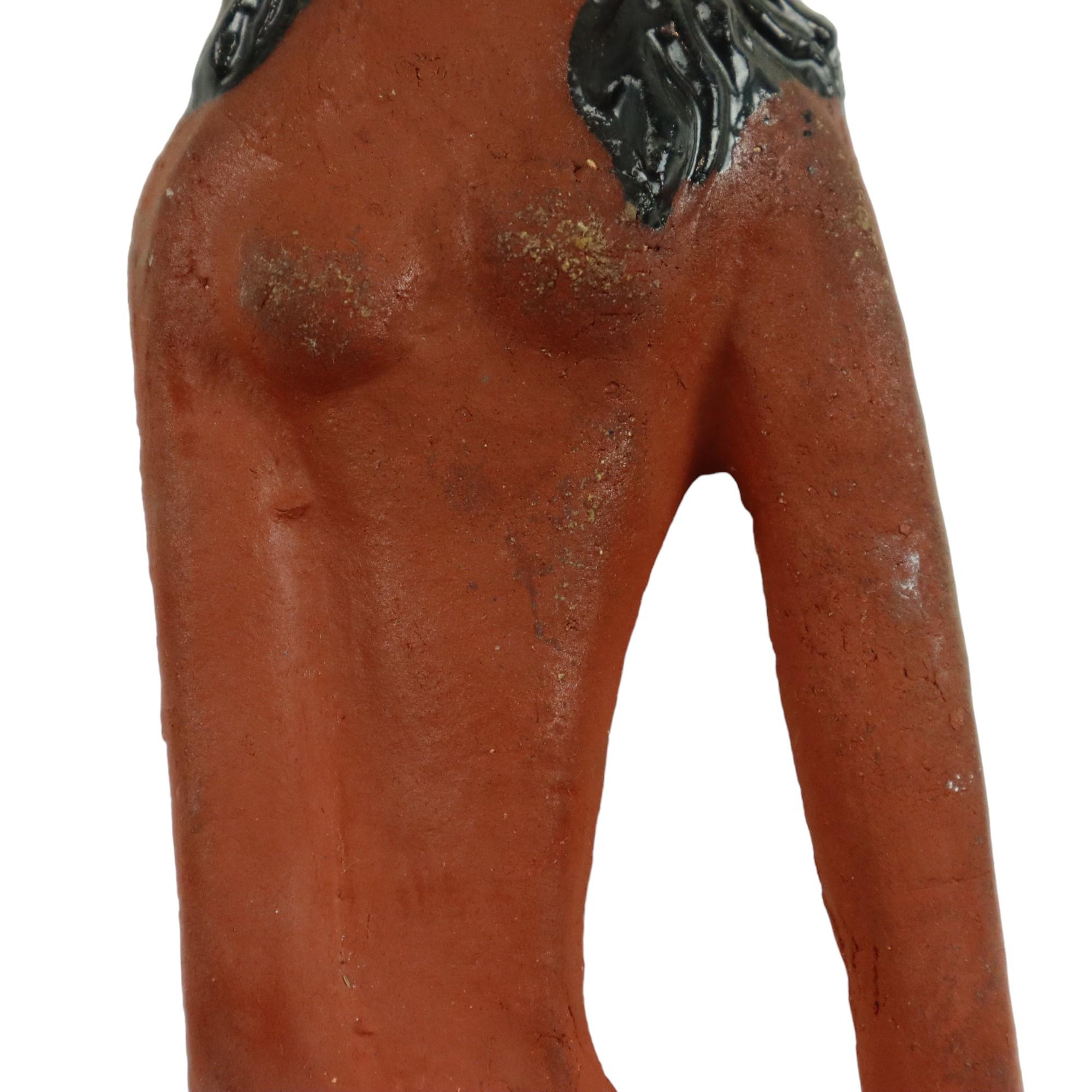 Mid-20th Century Elisabeth Vandeweghe Mermaid Sculpture Ceramic Bas Relief for Perignem For Sale