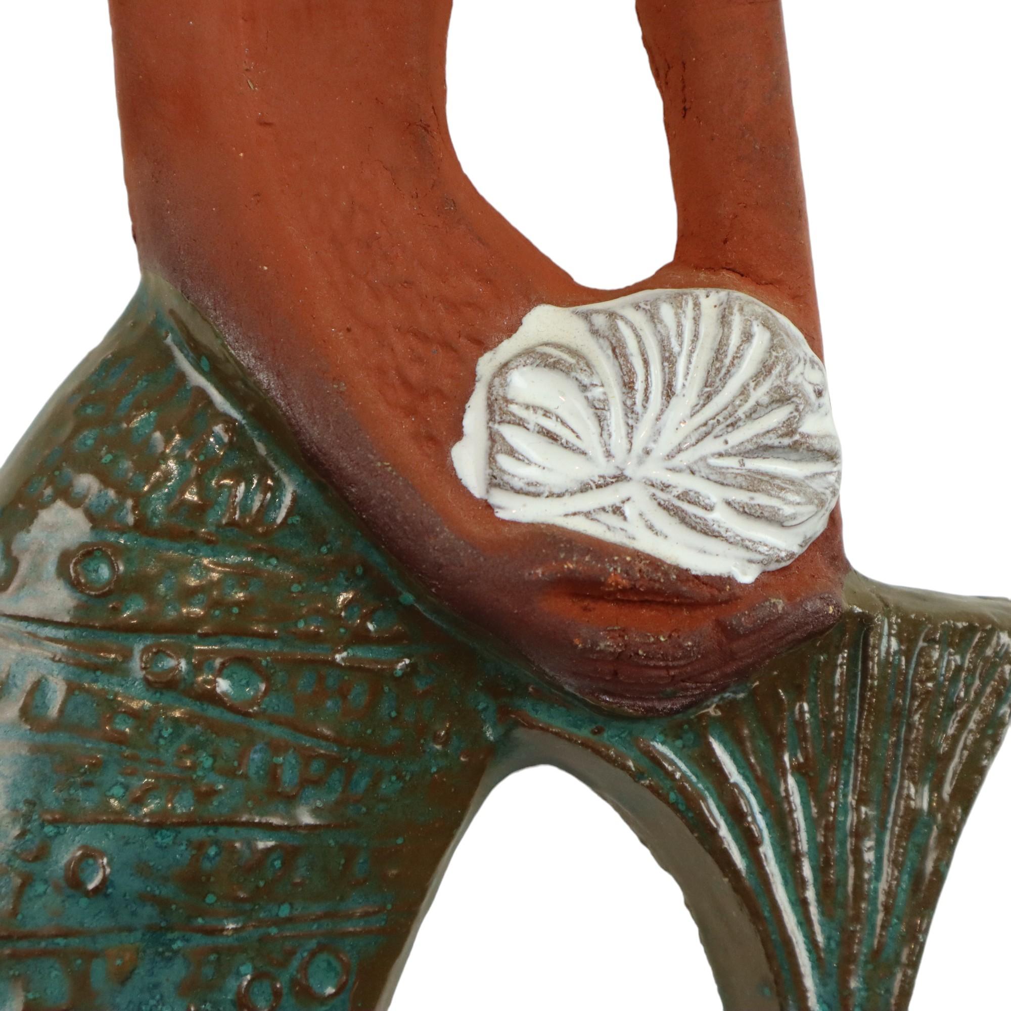 Elisabeth Vandeweghe Mermaid Sculpture Ceramic Bas Relief for Perignem For Sale 1