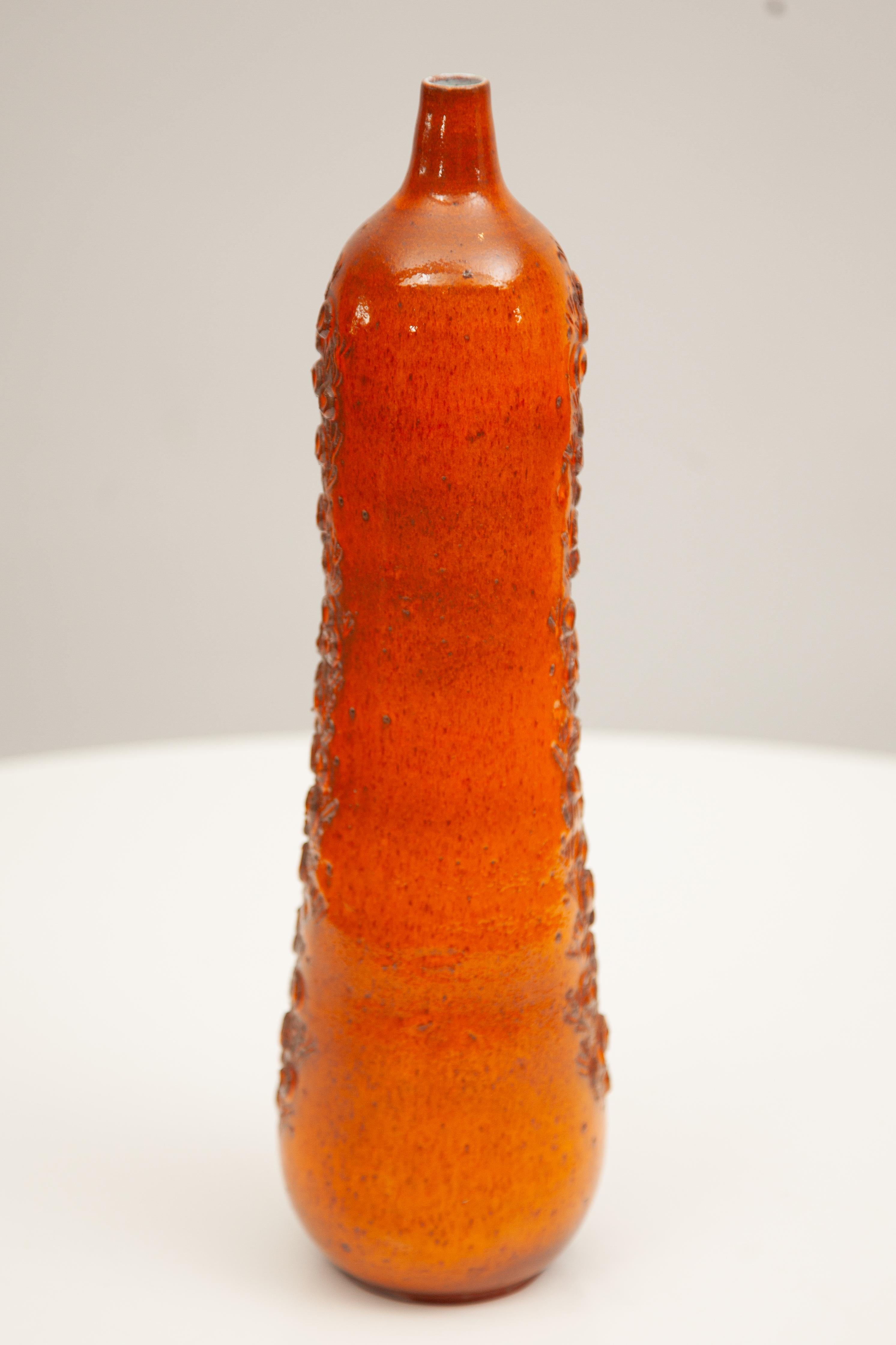 Elisabeth Vandeweghe für Perignem, Belgien, „Selenium Orange Vase“ im Zustand „Gut“ im Angebot in Antwerp, BE