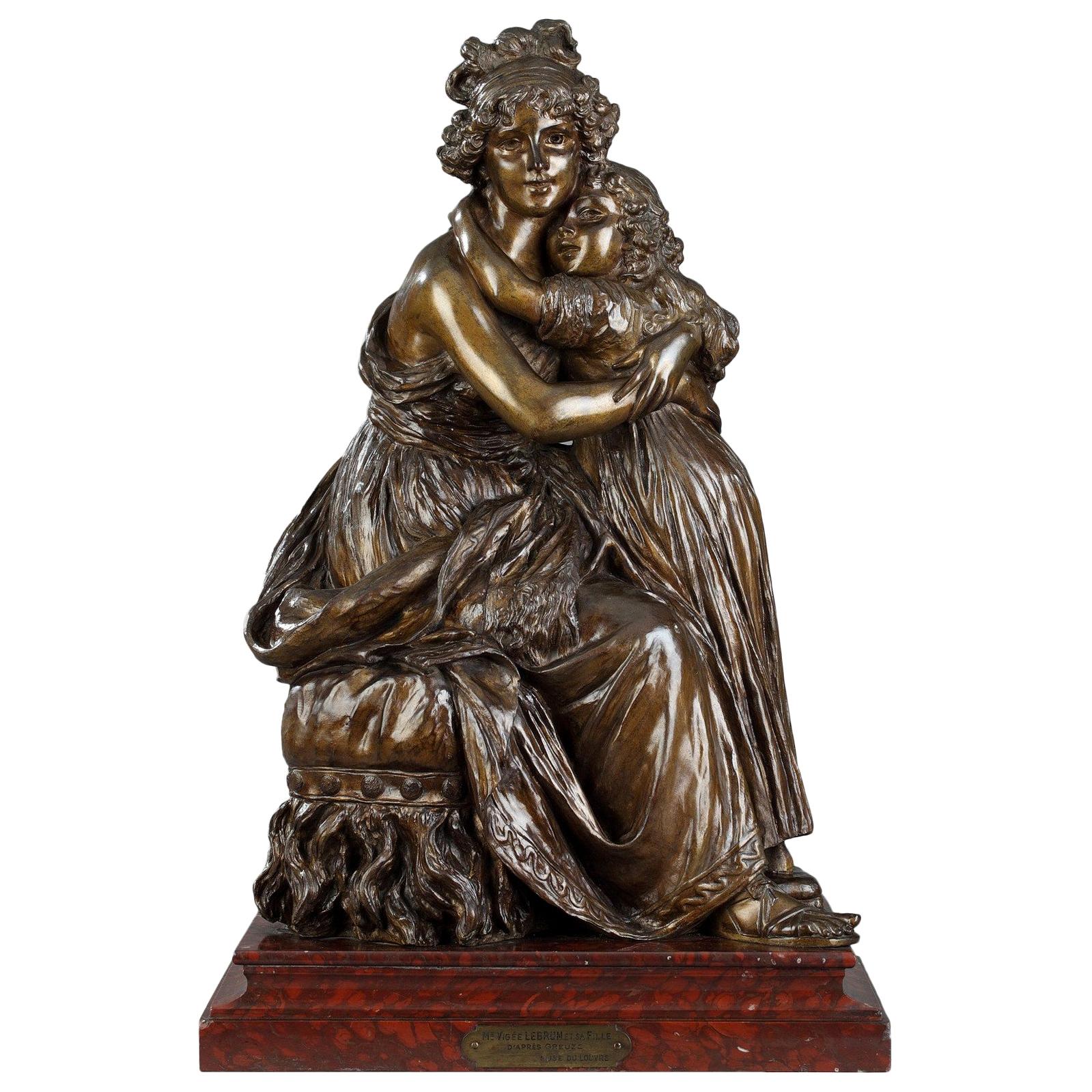 Élisabeth Vigée Le Brun, Bronze Group after the Self-Portrait with Her Daughter For Sale