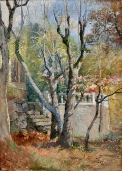 Otoño en el jardín - Siglo XIX Óleo sobre lienzo