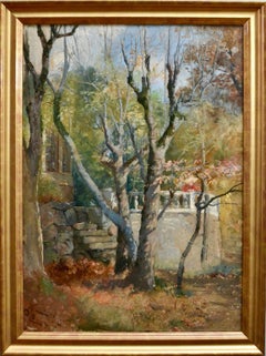 Otoño en el jardín - Siglo XIX Óleo sobre lienzo