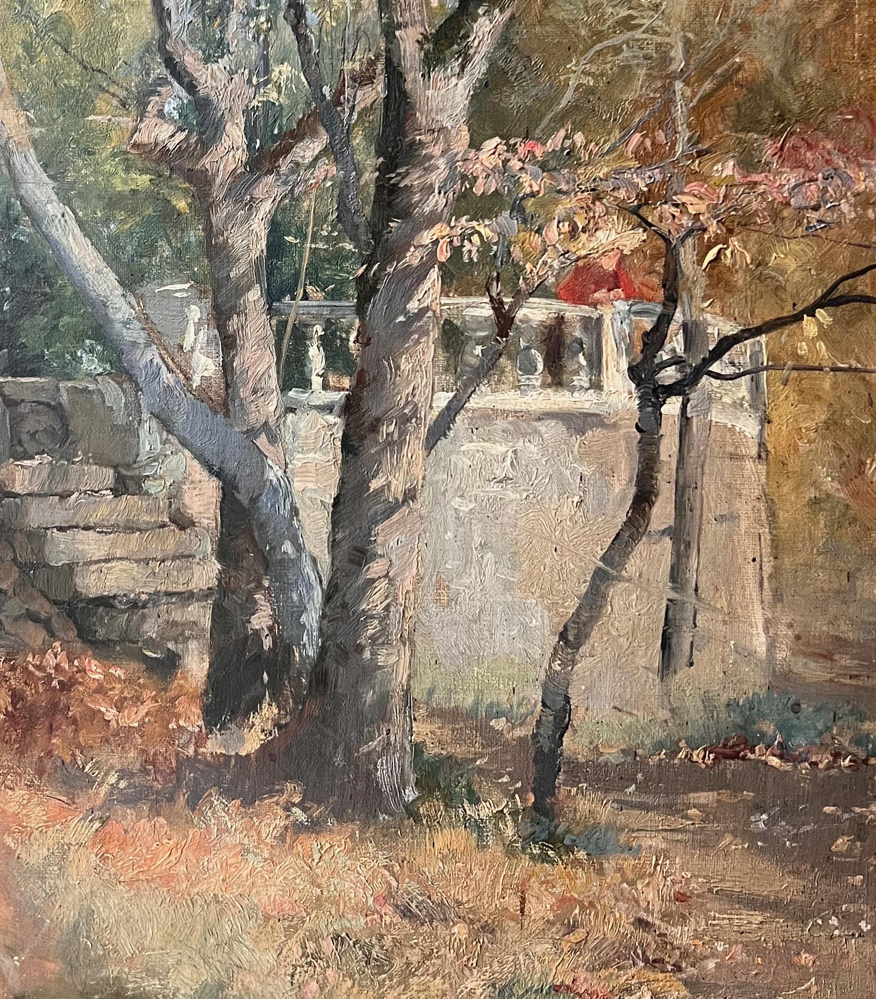 Autumn Mood in the Garden - 19th Century Oil on Canvas For Sale 3