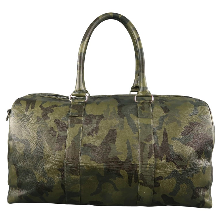 ELISABETH WEINSTOCK Green Camouflage Leather Duffle Bag at 1stDibs