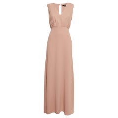 Elisabetta Franchi Maxi Abito senza maniche in crepe beige M