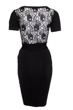 Elisabetta Franchi, Black dress with lace