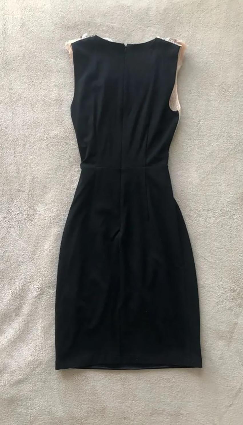 ELISABETTA FRANCHI BLACK EMBELLISHED DRESS Sz EU 42 In Good Condition In Montgomery, TX