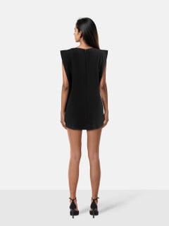 Elisabetta Franchi Black Front Pleat Dress Size L