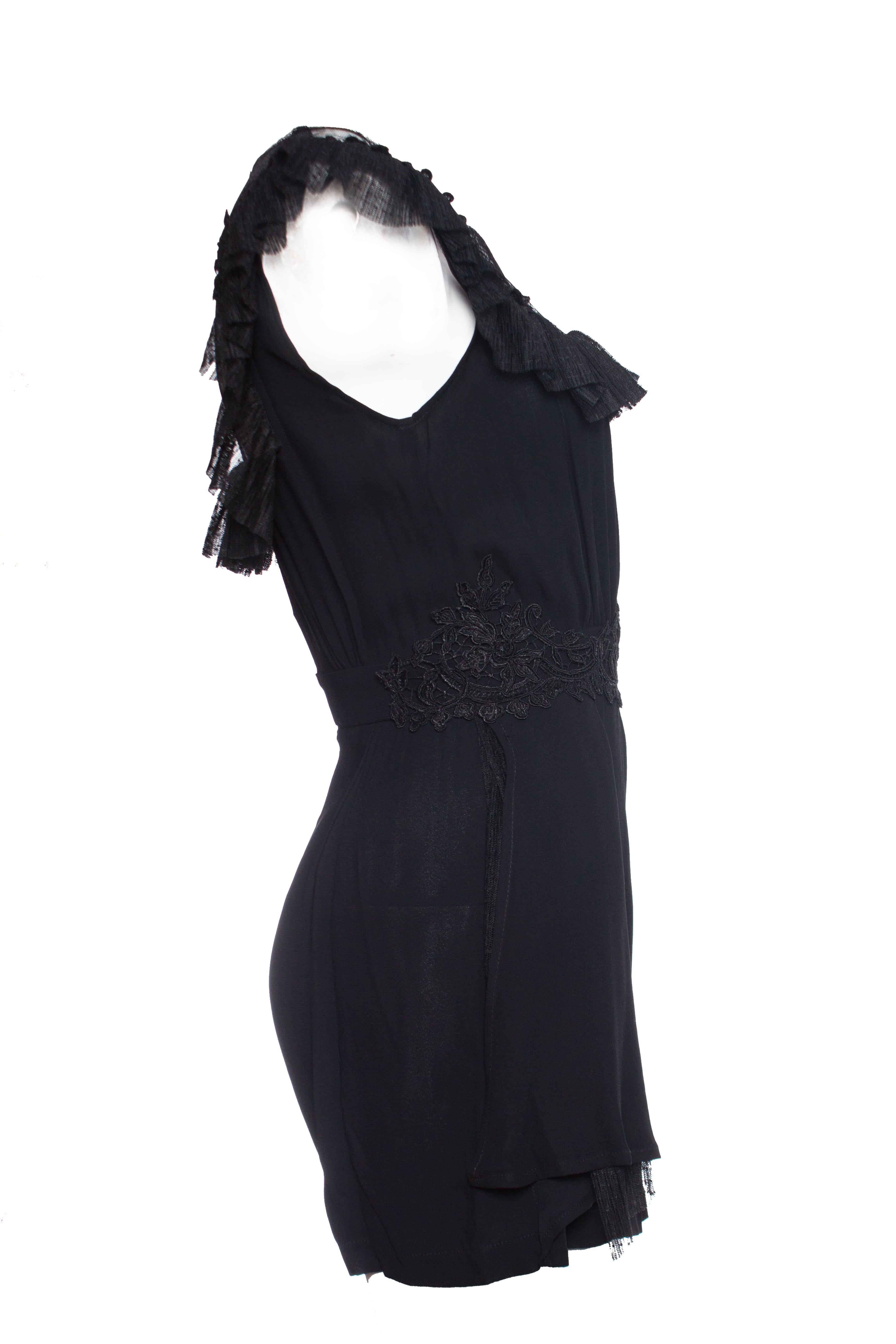 Elisabetta Franchi, Black Jumpsuit with tulle. In New Condition For Sale In AMSTERDAM, NL