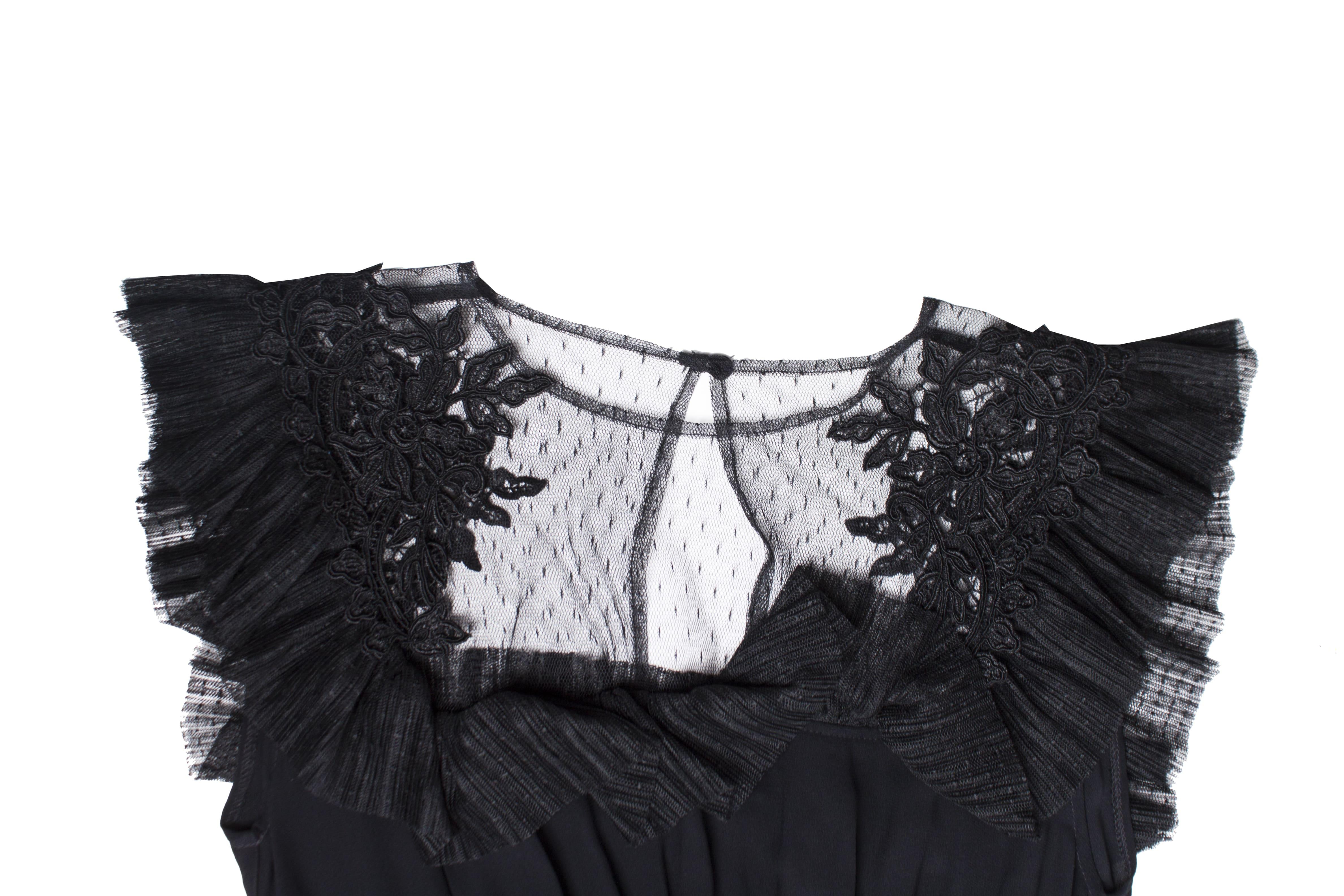 Elisabetta Franchi, Black Jumpsuit with tulle. For Sale 1