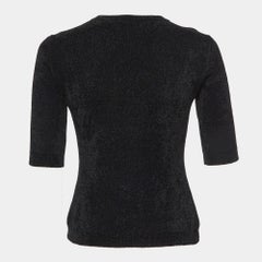 Elisabetta Franchi Schwarzer Strickpullover mit Rundhalsausschnitt M