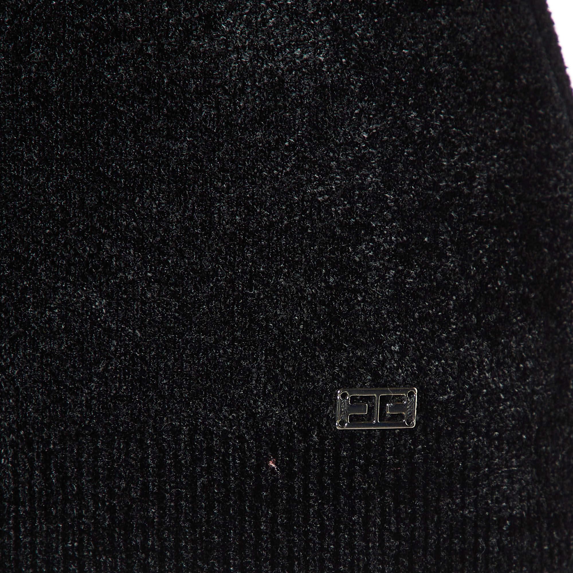 Elisabetta Franchi Schwarzer Strickpullover mit Rundhalsausschnitt M Damen im Angebot