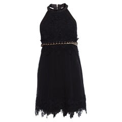 Elisabetta Franchi, Black lace dress with tulle