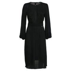 Elisabetta Franchi - Vestito midi a collo alto in crepe con bordi in pizzo nero - M. I.