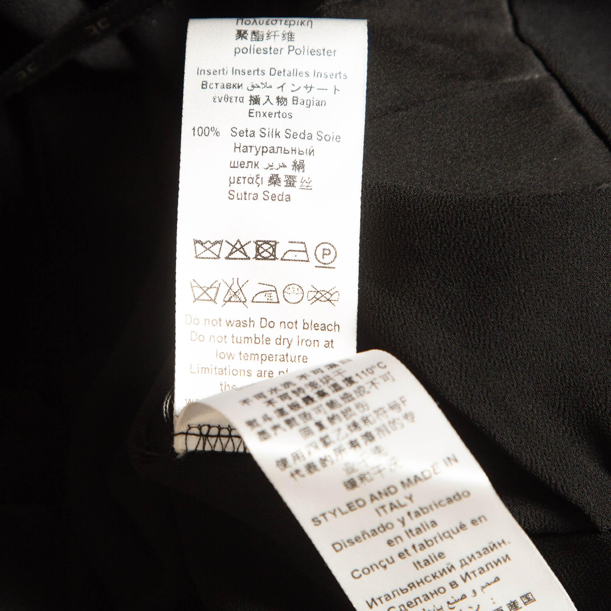 Elisabetta Franchi Black Satin Trim Chiffon Detachable Tie-Up Sleeveless Dress M For Sale 2