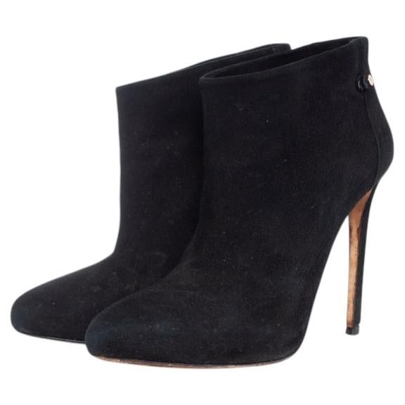 Pre-owned Elisabetta Franchi , Black Suede Ankle Boots