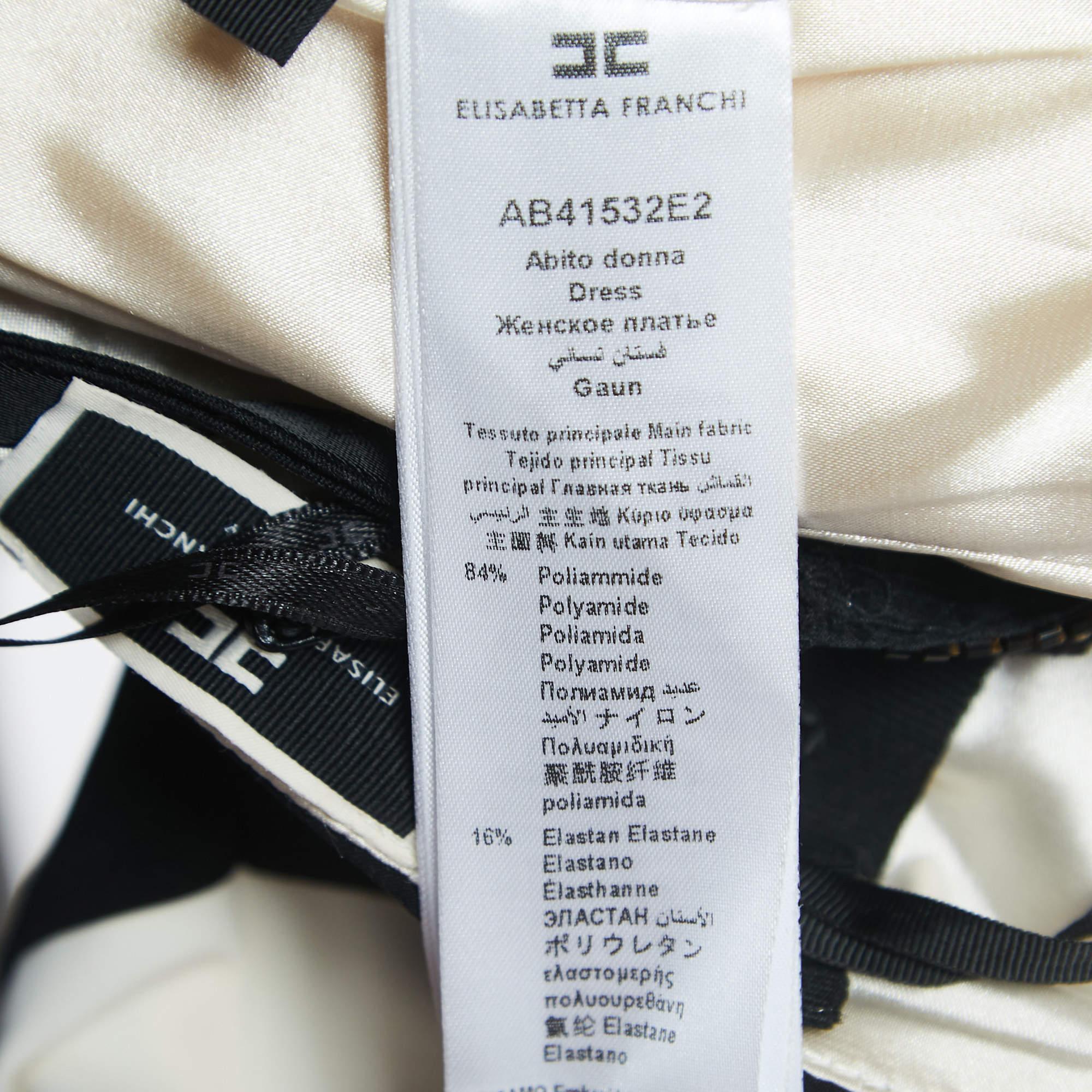Elisabetta Franchi Black/White Knit Mini Dress S For Sale 2