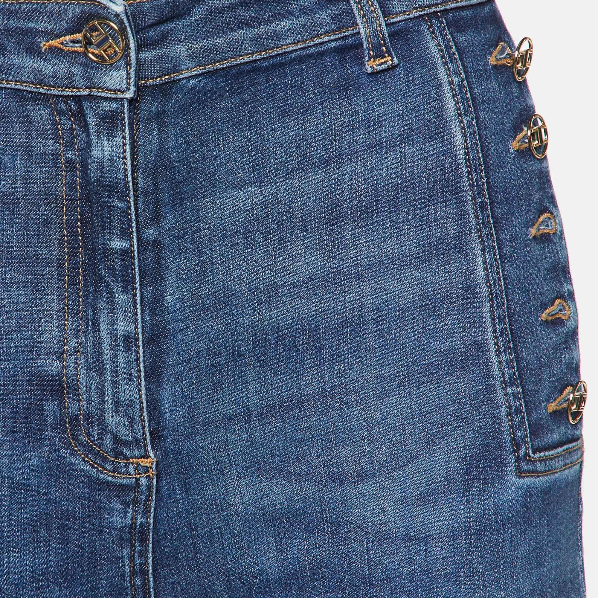 Elisabetta Franchi Vaqueros azules con detalle de botones M Cintura 28 Azul en venta