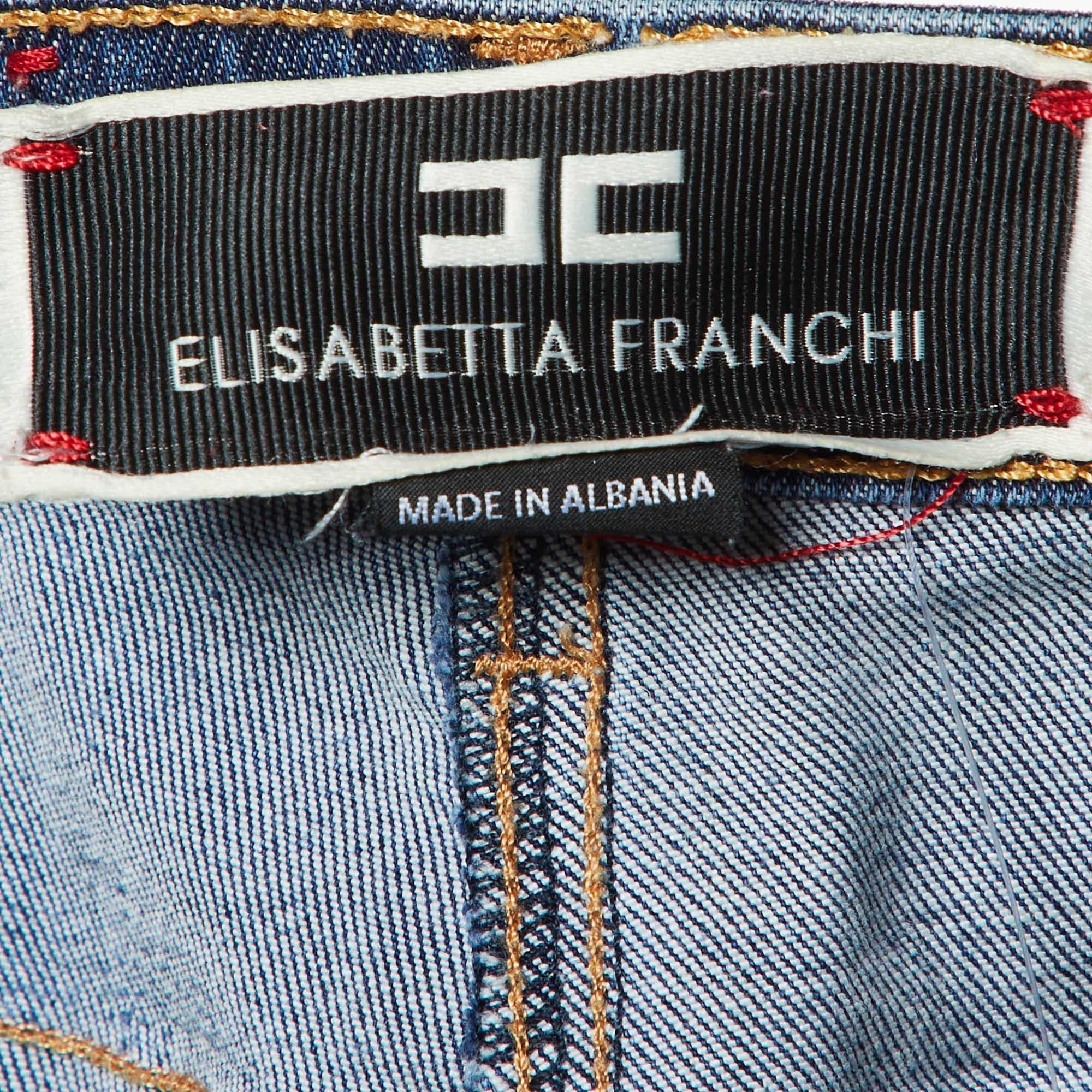 De las mujeres Elisabetta Franchi Vaqueros azules con detalle de botones M Cintura 28 en venta