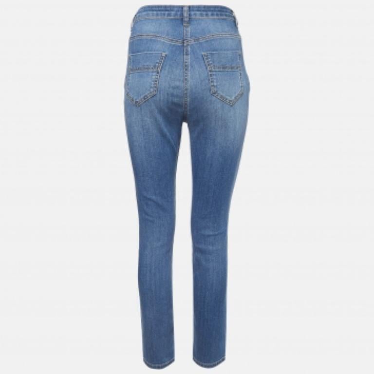 Elisabetta Franchi Vaqueros azules con adornos de cadenas M Cintura 29 Azul en venta