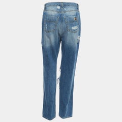 Elisabetta Franchi Blue Ripped Denim Jeans M Waist 30"