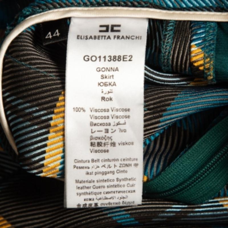 De las mujeres Elisabetta Franchi Falda Midi Plisada Cuadros Tartán Azul M en venta