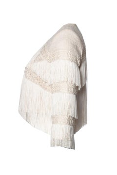 Elisabetta Franchi, Fringe Giacca blazer in cream