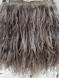 Elisabetta Franchi grey feathers skirt