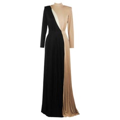 Used Elisabetta Franchi Metallic Cutout Pleated Jersey Gown