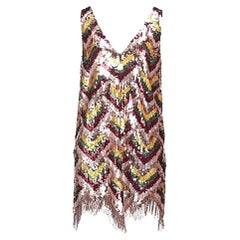 ELISABETTA FRANCHI MULTICOLORED SEQUINED DRESS It 40