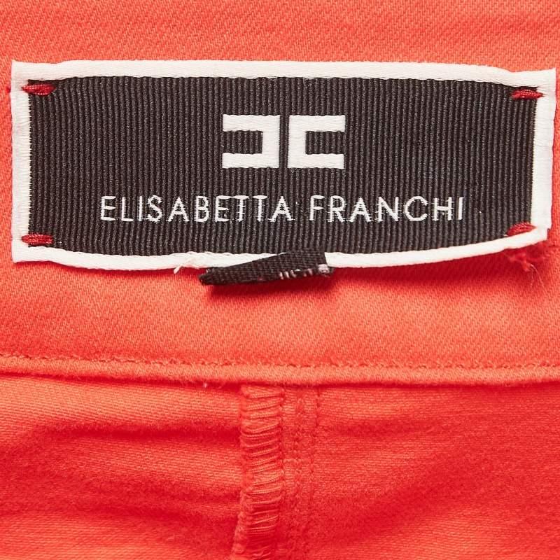 Elisabetta Franchi Orange Applique Denim Skinny Jeans M Waist 28