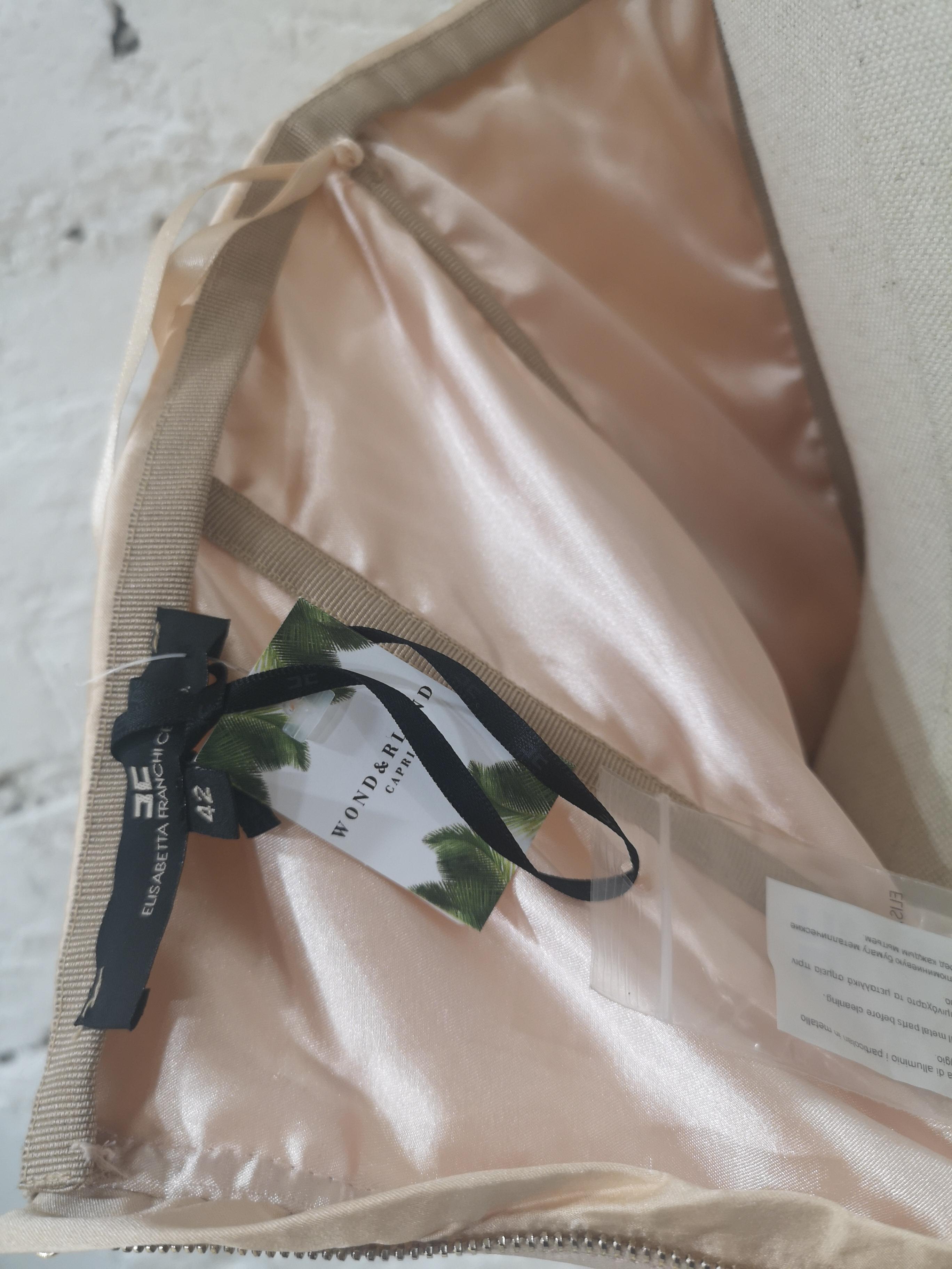 Elisabetta Franchi peach feathers dress 3