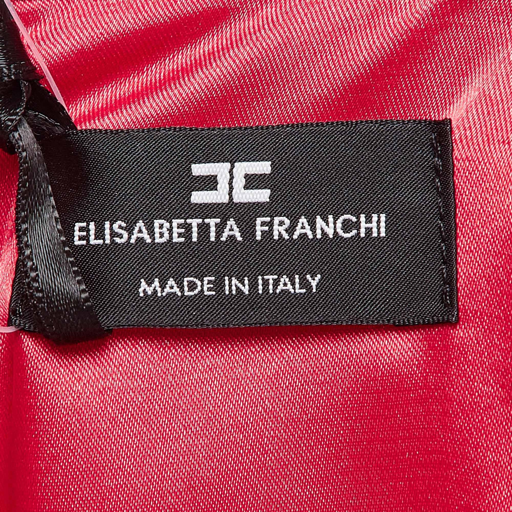 Women's Elisabetta Franchi Pink Crepe Star Detail Belted Mini Dress S