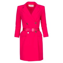   ELISABETTA FRANCHI PINK DOUBLE - BREASTED BLAZER DRESS It 40