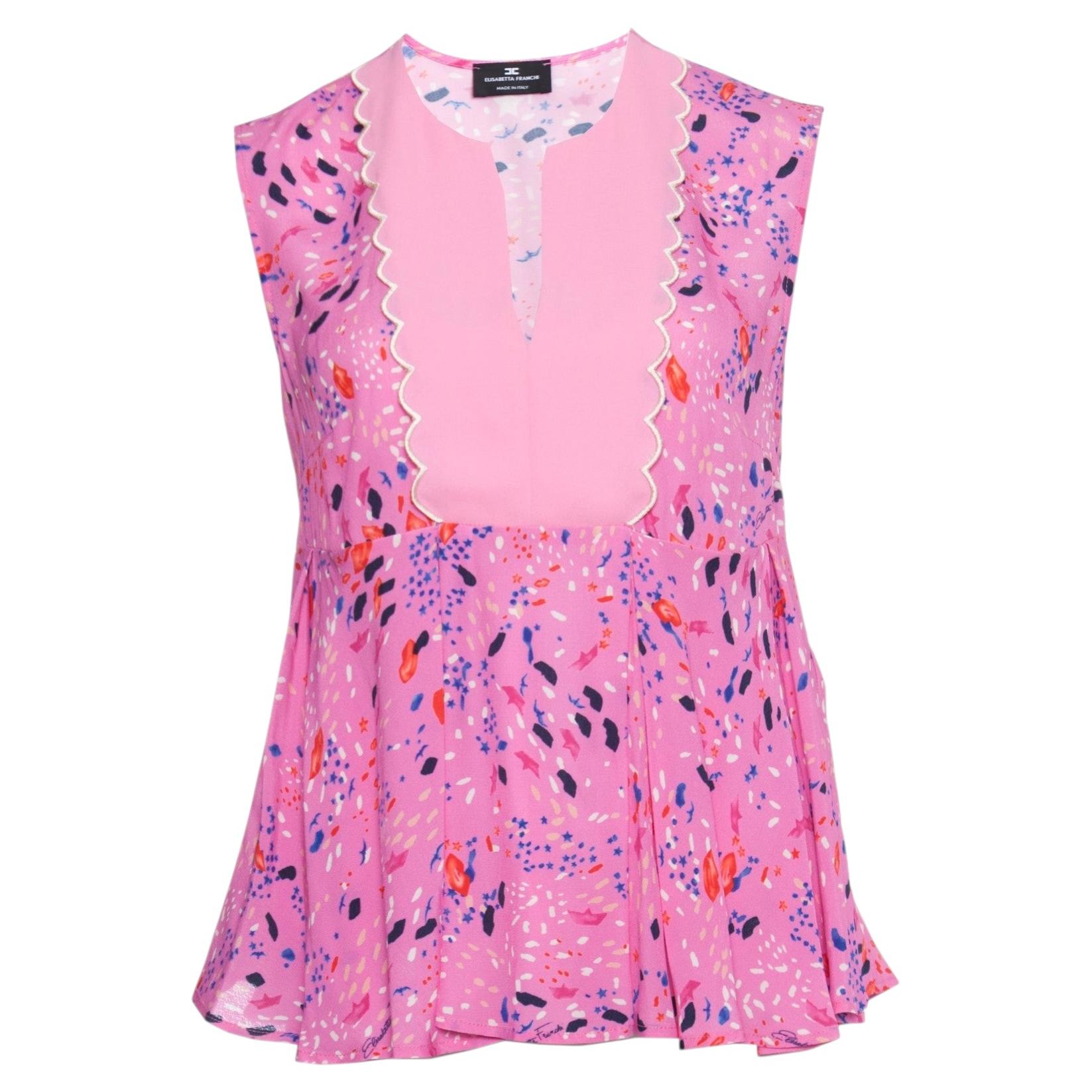 Elisabetta Franchi, Pink top with print For Sale