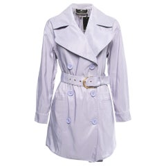Used Elisabetta Franchi Purple Synthetic Belted Coat S