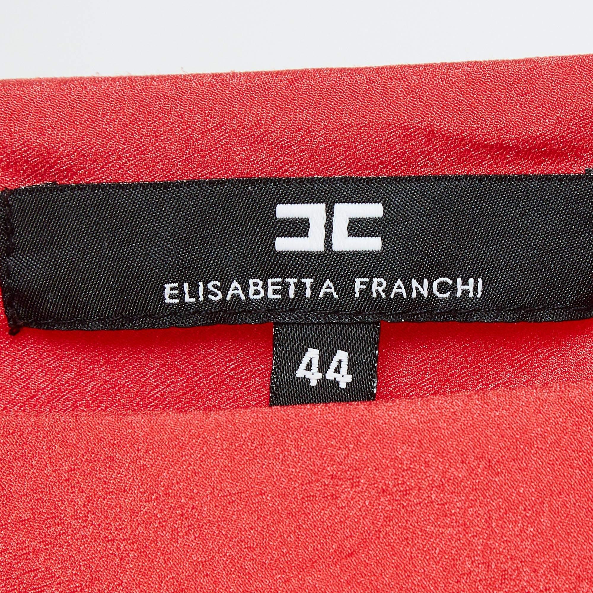 Elisabetta Franchi Top monospalla in crêpe rosso L.A. In condizioni buone in vendita a Dubai, Al Qouz 2