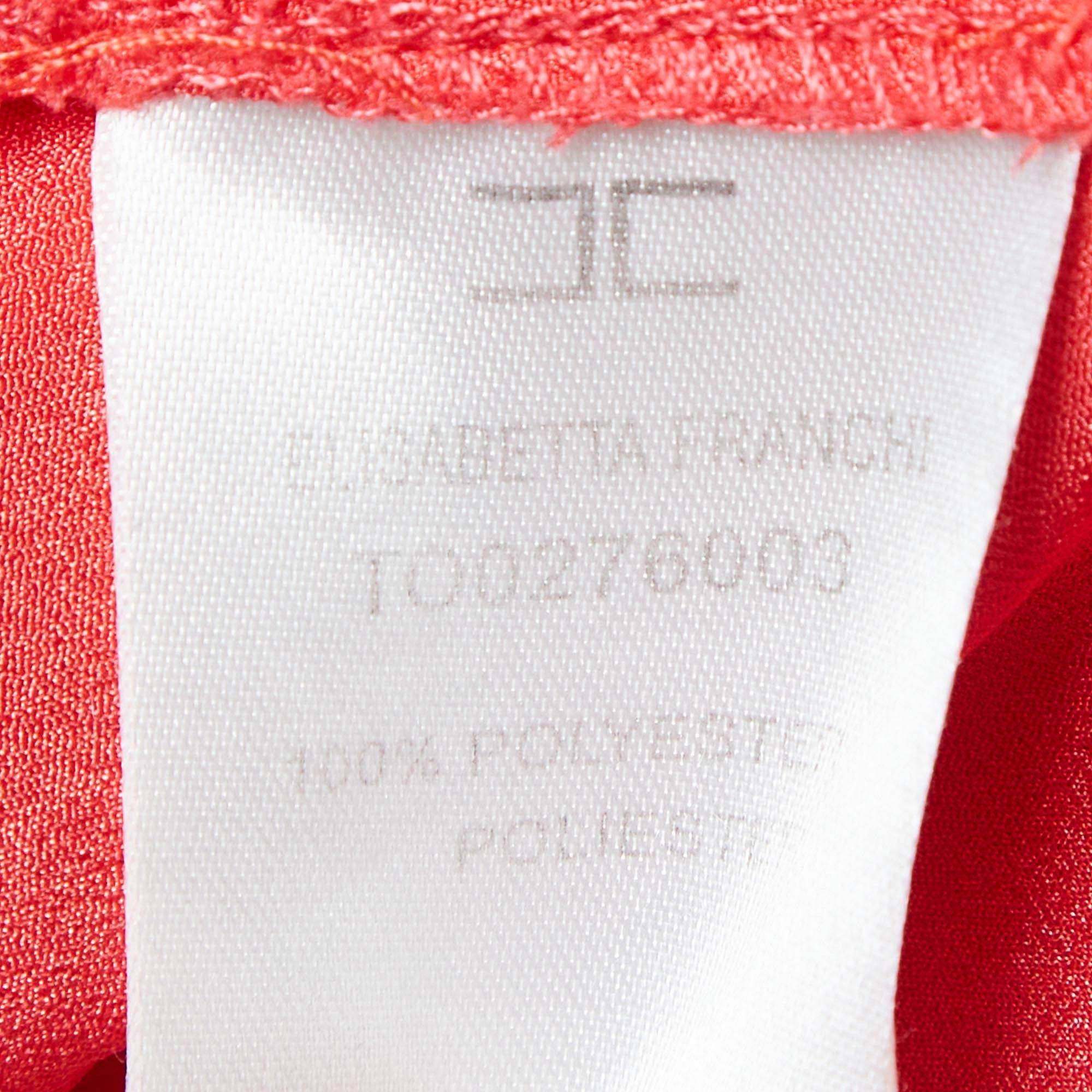 Donna Elisabetta Franchi Top monospalla in crêpe rosso L.A. in vendita