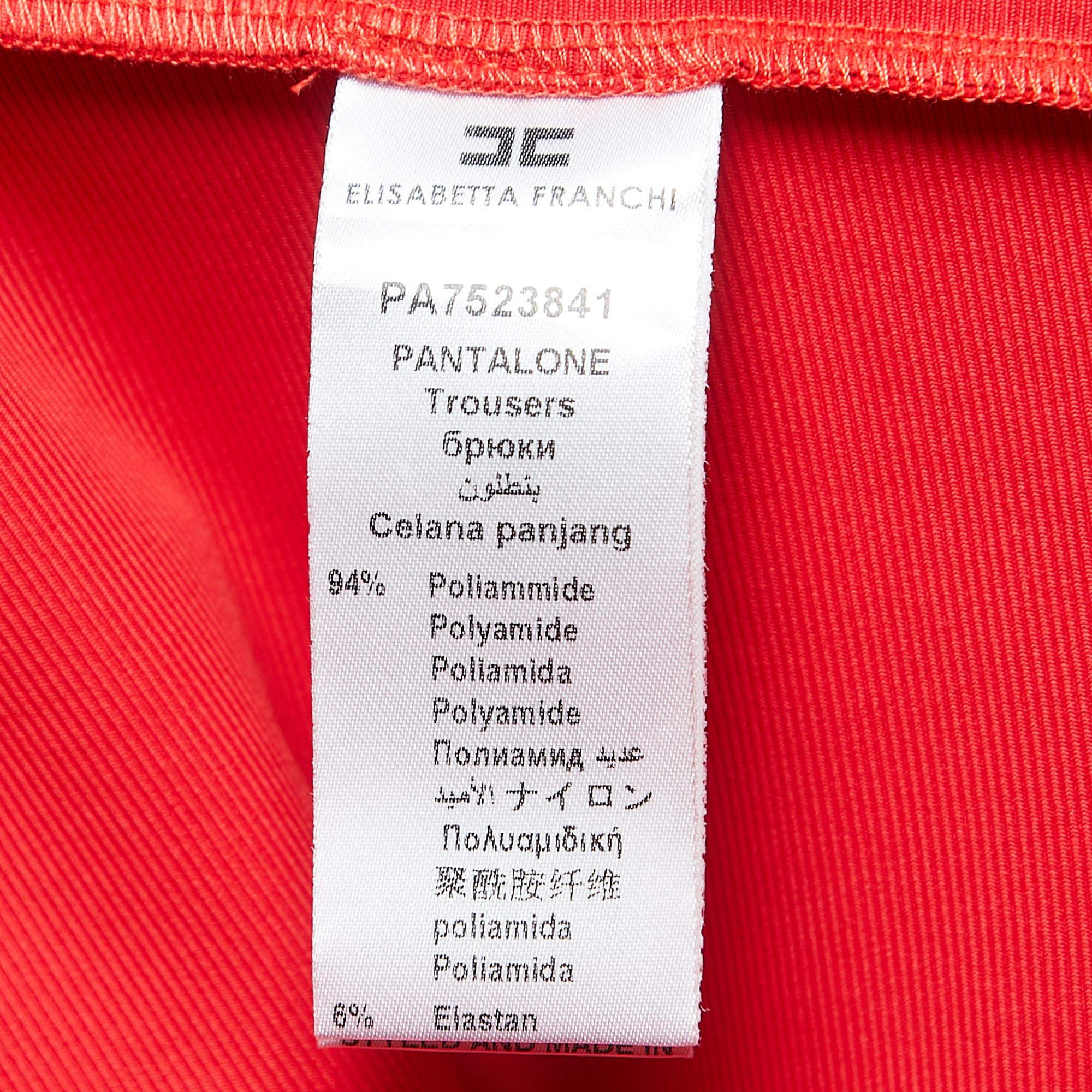 Elisabetta Franchi Red Nylon Knit Leggings S For Sale 1