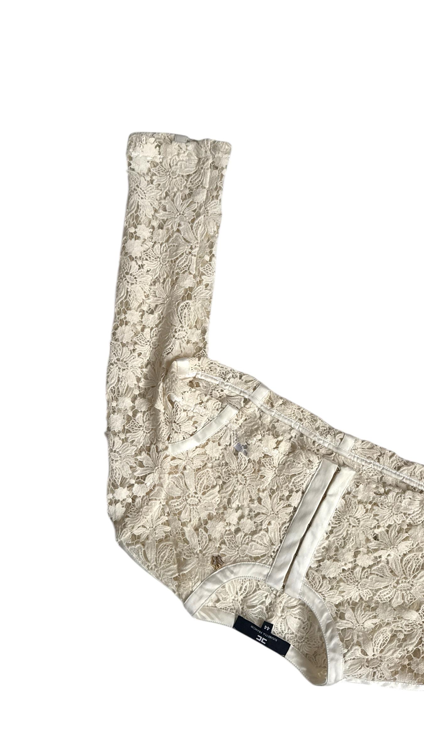 Elisabetta Franchi Spring/Summer 2012 Ivory Lace Bolero Shrug - No import duty! im Angebot 5