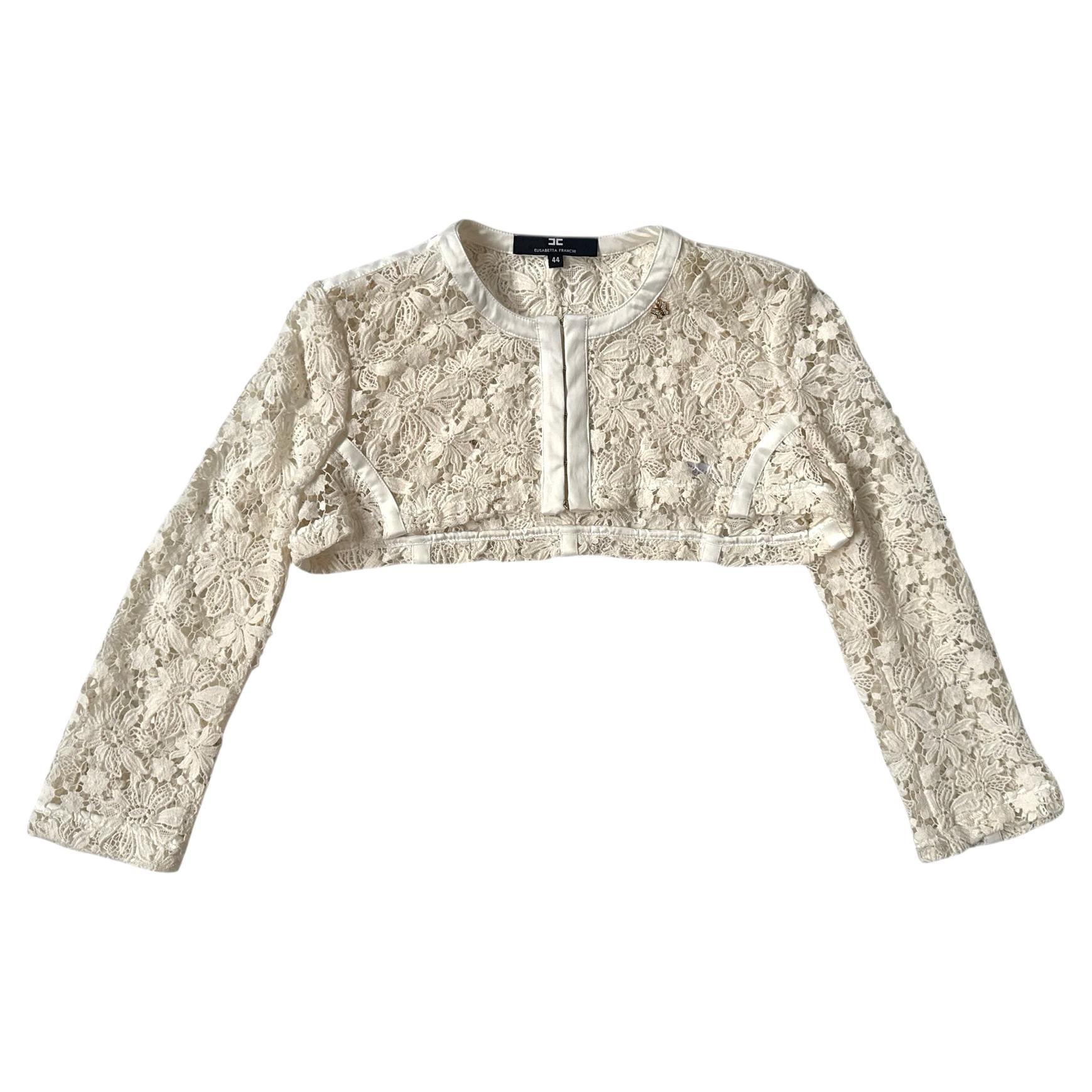 Elisabetta Franchi Spring/Summer 2012 Ivory Lace Bolero Shrug - No import duty!