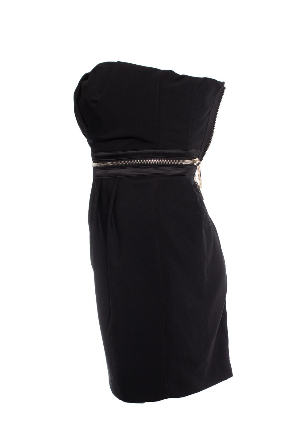 Elisabetta Franchi, strapless dress with zipper In Excellent Condition For Sale In AMSTERDAM, NL