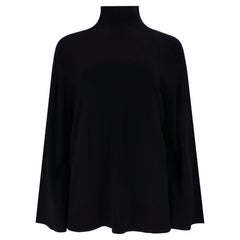 Elisabetta Franchi - Maglia a collo alto in lana vergine e cashmere con logo sul retro