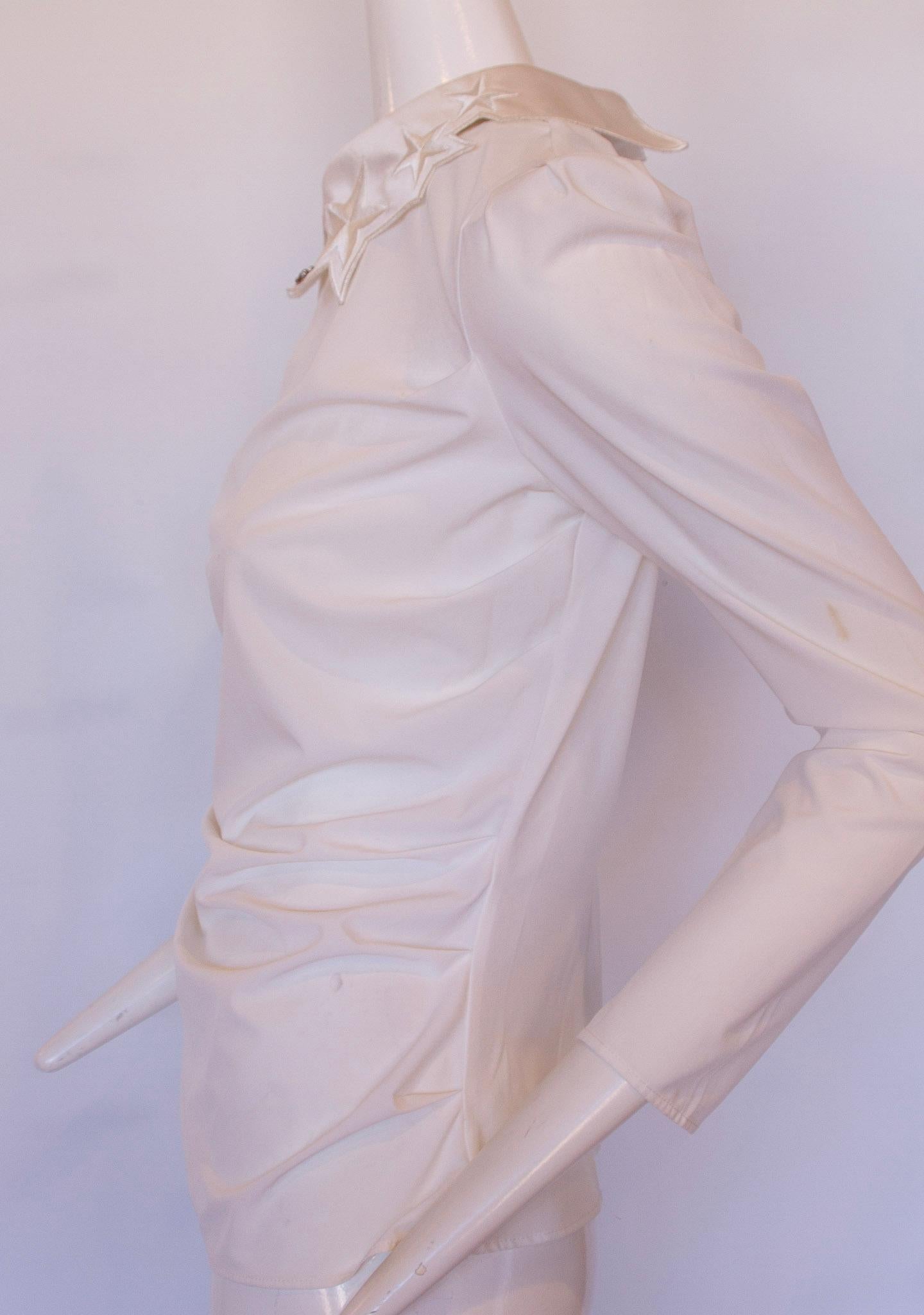 White Elisabetta Franchi white silk blouse  For Sale