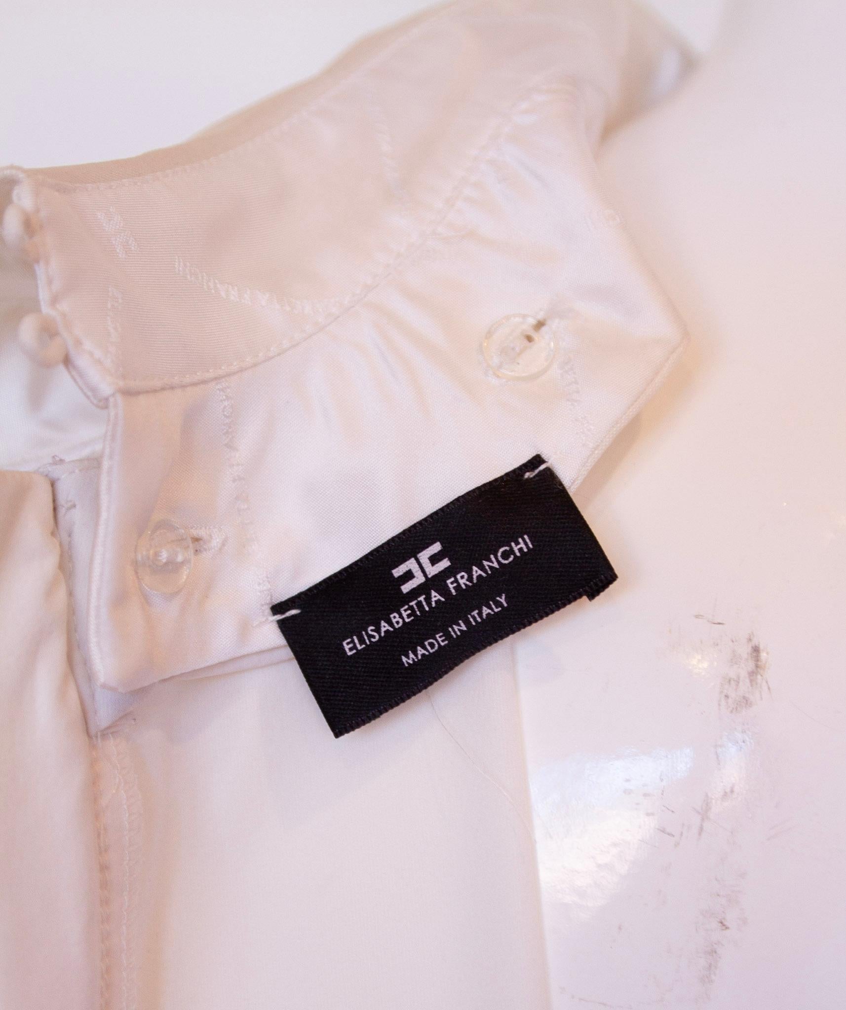 Elisabetta Franchi white silk blouse  For Sale 1