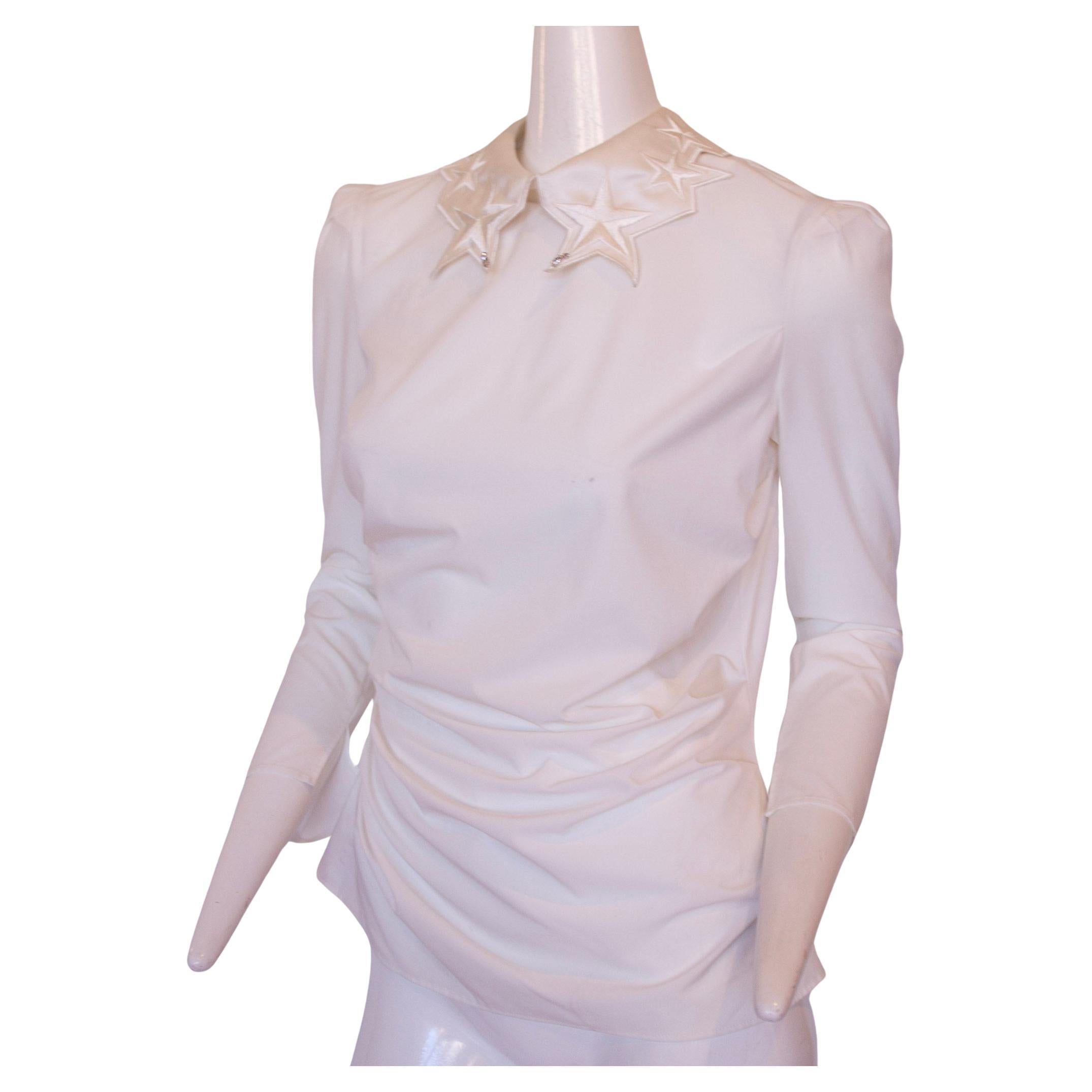 Elisabetta Franchi white silk blouse  For Sale