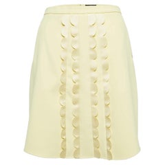 Elisabetta Franchi Minifalda de crepé amarillo con detalle de festón M
