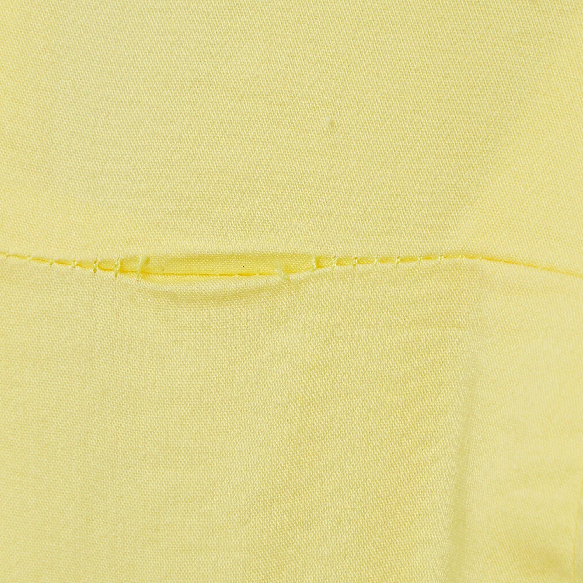 Elisabetta Franchi Haut enveloppant jaune à manches flottantes en coton extensible, taille M Pour femmes en vente